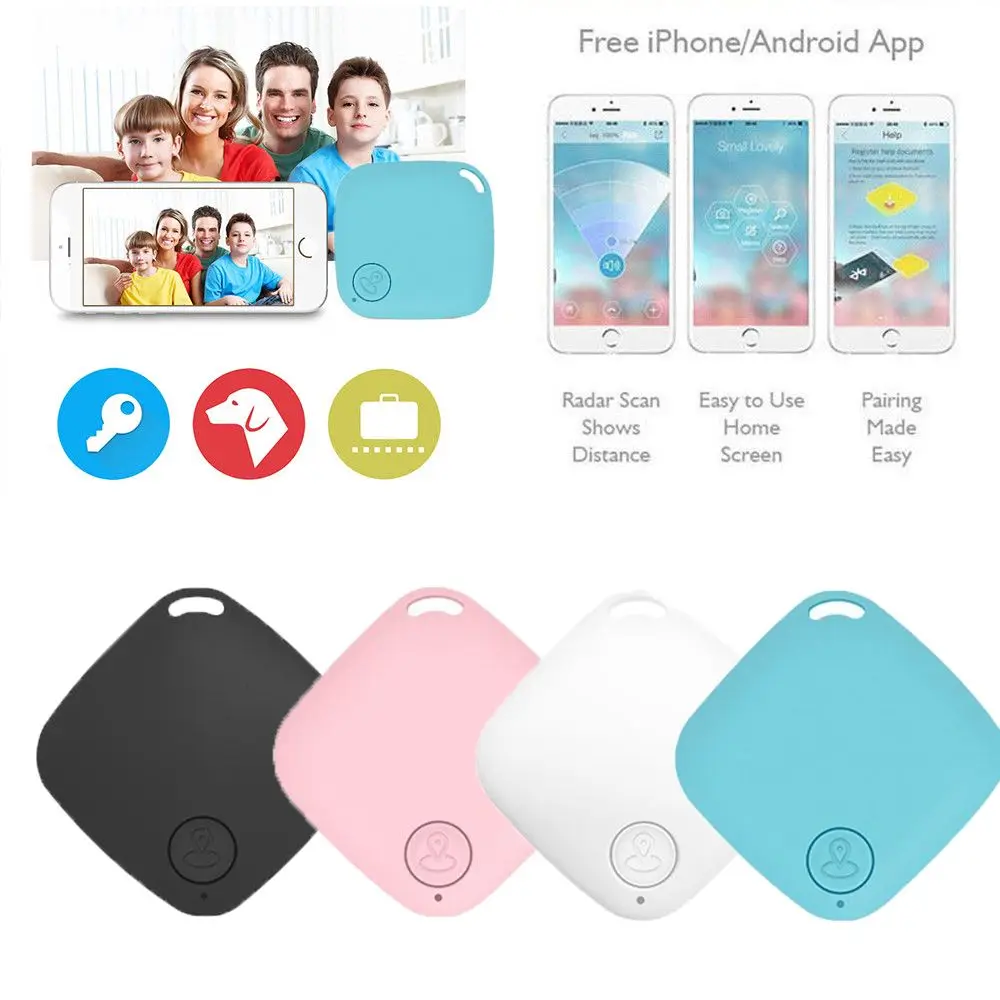 Cute Wide-use Portable Mini Bluetooth-compat Pet Locator Anti-steal Anti-lost Item Tracker Key Finder Pet Tag Anti-Lost Alarm