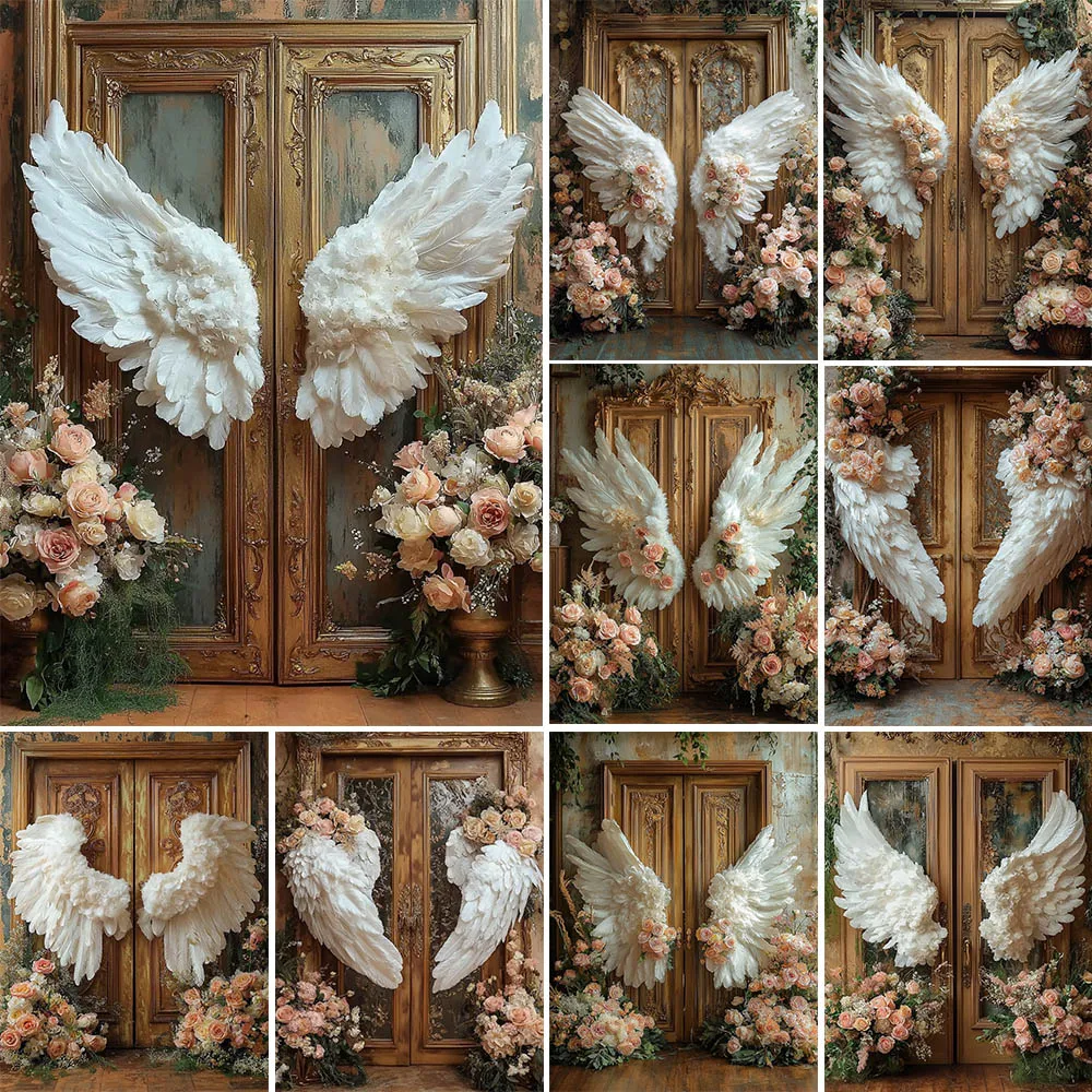 Mocsicka Angel Wings Photography Background Baby Birthday Party Decoration Backdrop Pregnant Woman Portrait Photo Studio Props