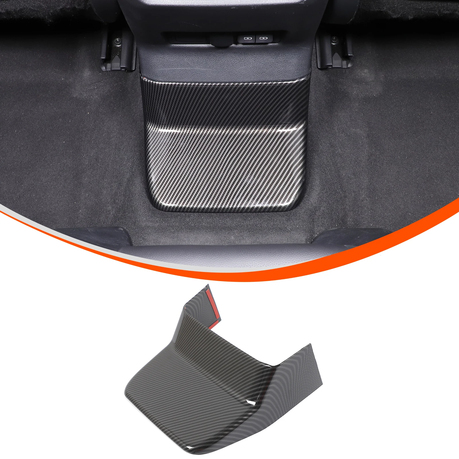 

For Toyota Prado 2024+ style bridge decorative panels, rear middle raised position decorative panels, ABS carbon fiber pattern