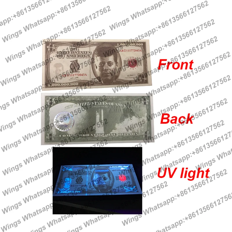 

Copy US One Million One Billion Dollars Fake Money Paper Bills Banknotes Non-currency Miss Liberty Dollar With UV Light