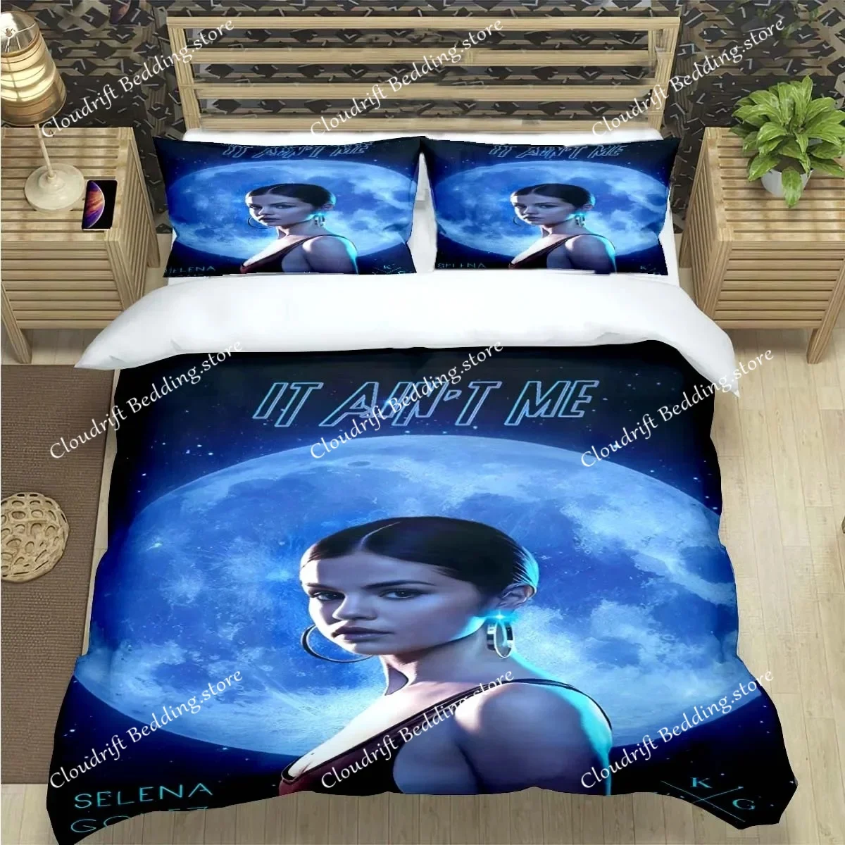 

Комплект постельного белья с принтом знаменитой певицы Селены Гомес: пододеяльник, одеяло, роскошный подарочный набор