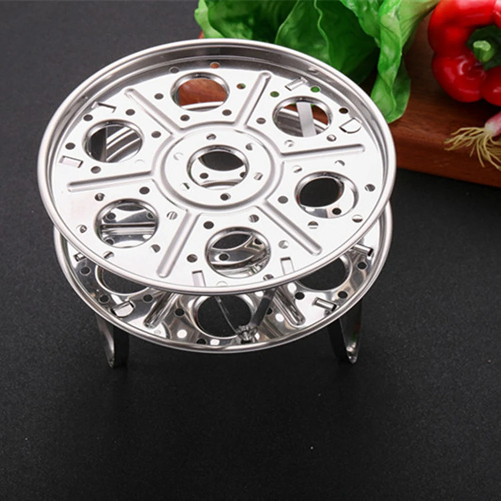 

2Pcs Stainless Steel Egg Steamer Rack 7 Hole Odorless Egg Cooker Rack for Pressure Cooker Kitchen Steaming Cookware