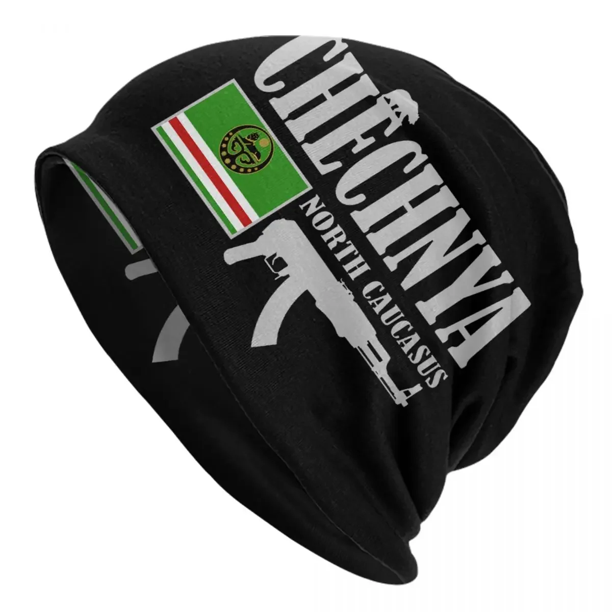 Custom Chechnya Fighter Skullies Beanies Caps Men Women Unisex Streetwear Winter Warm Knit Hat Adult Chechen Flag Bonnet Hats