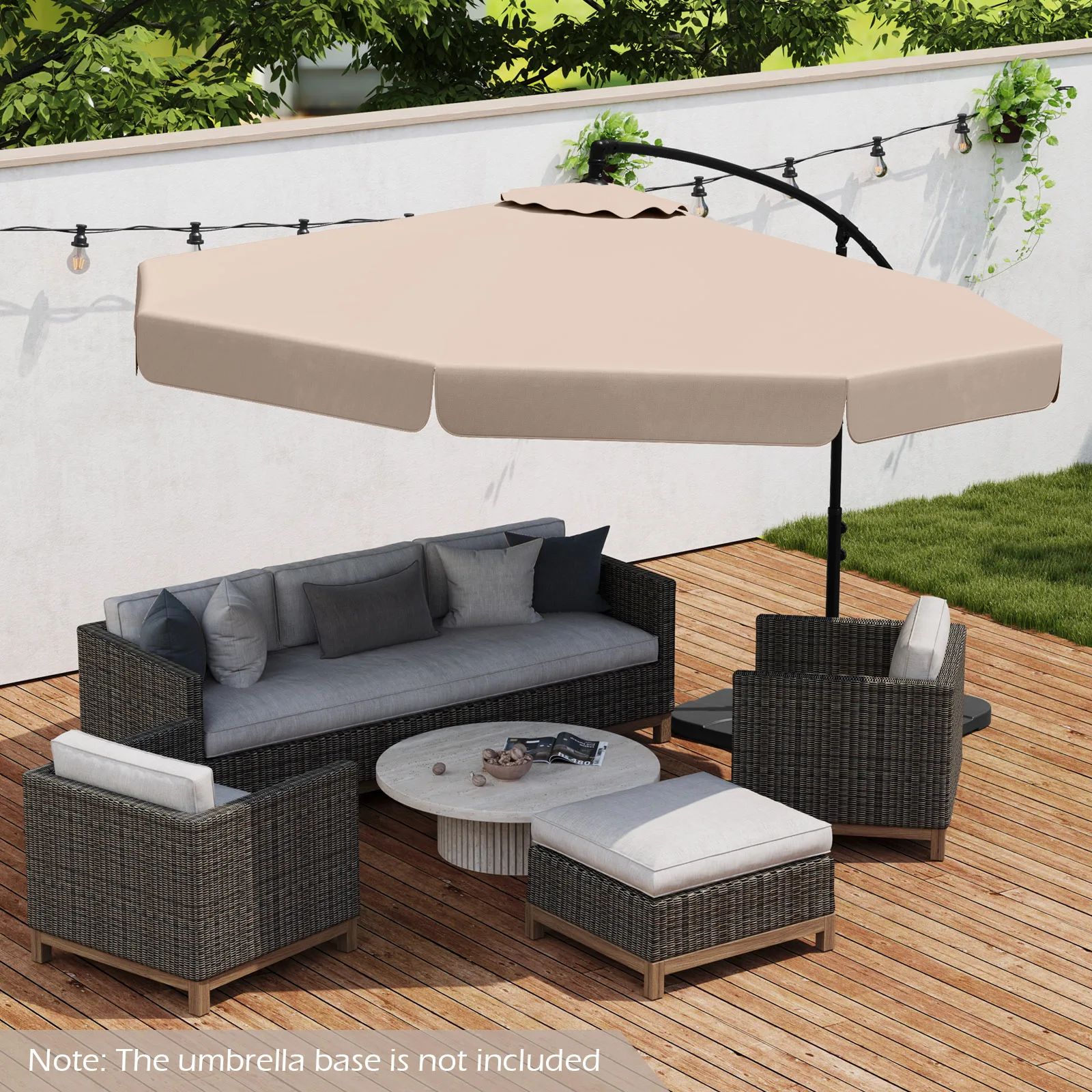 Parasol suspendu décalé de 10 pieds, en porte-à-faux avec couvercle