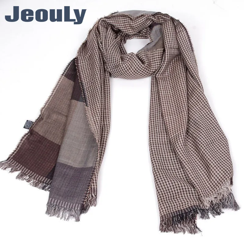 Factory Direct Sales Classic Men's Plaid Yarn-Dyed Scarf Autumn and Winter Double-Sided Tassel Men's Scarf in Stock Wholesale