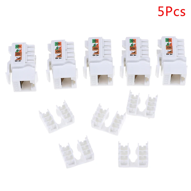 5 stuks CAT6 RJ45 110 Punch Down Keystone Computermodule Netwerk Ethernet-aansluiting