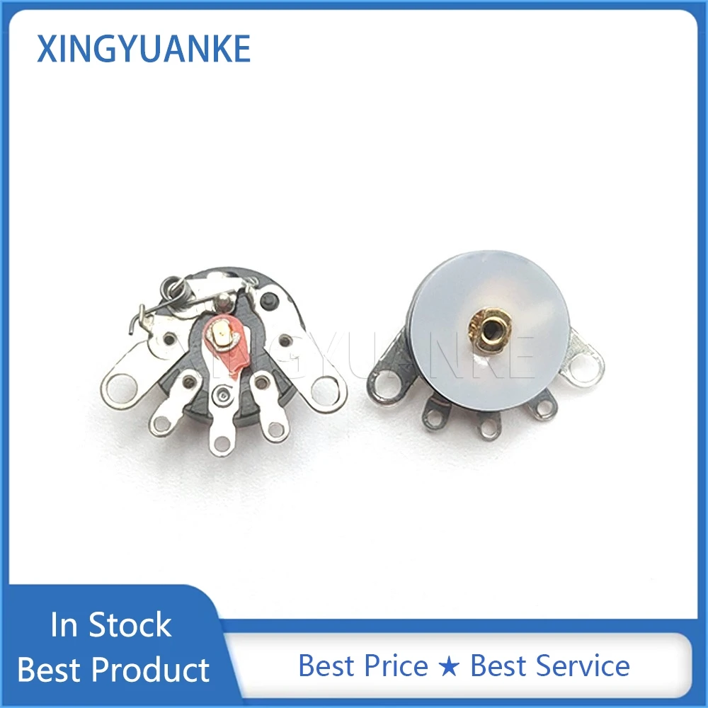 5PCS RV12MM Straight Feet Radio Player Power Amplifier Volume Potentiometer With Switch 5-Pin B1K B5K B10K B50K Diameter 12MM