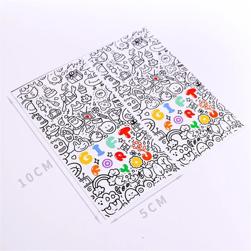 50pcs Rectangle Black & White Graffiti Stickers \