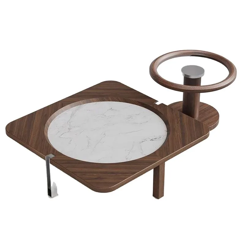 

Round tea table coffee table household living room modern small apartment simple combination marble creativity