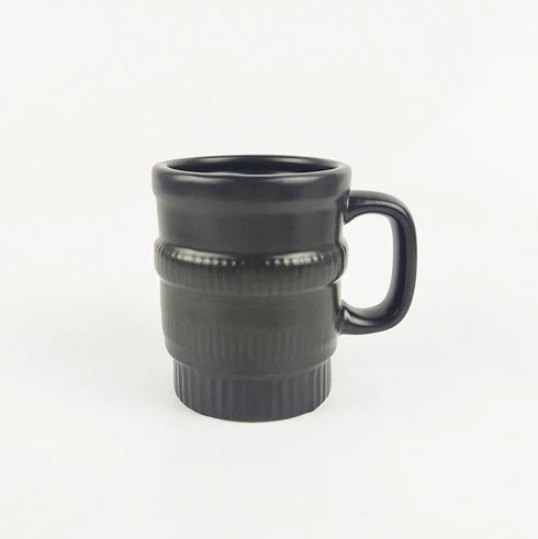 Imagem -04 - Matte Black Glaze Caneca de Café de Cerâmica Forma de Lente Câmera Criativa Especial Lente Slr Profissionais de Fotografia