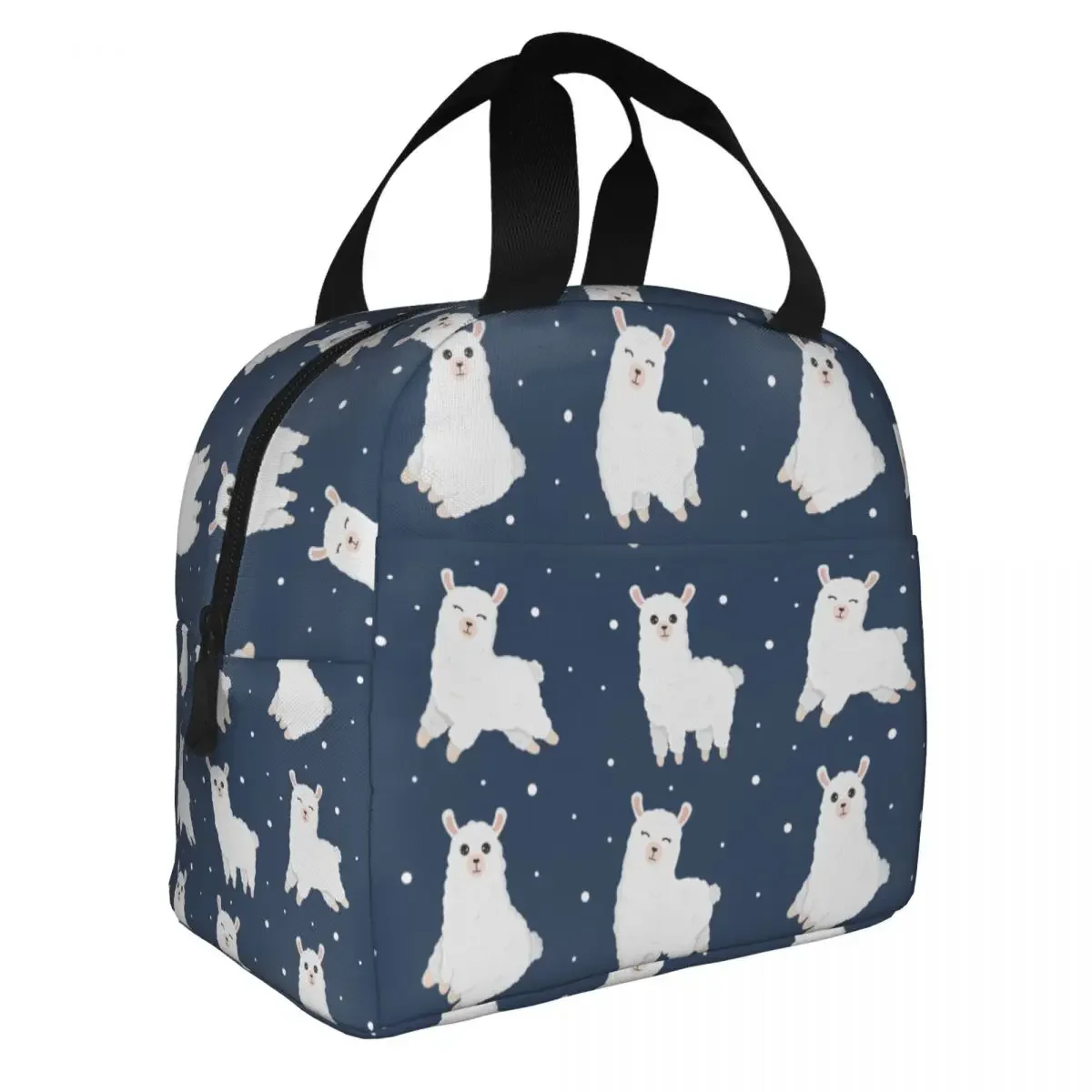 Llama Alpaca Lunch Bag Waterproof Insulated Canvas Cooler Thermal Cold Food Picnic Lunch Box for Women Girl