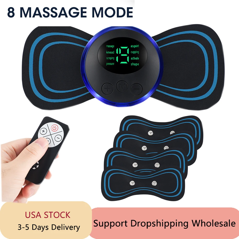 

Neck Massager Mini Portable EMS Electric Cervical Massage Patch Pulse Body Muscle Stimulator Pads Relieve Fatigue Relax Tool