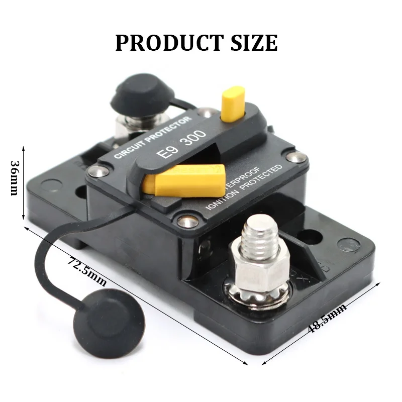 Pemutus Sirkuit Inverter Inline dengan Reset Manual untuk Audio Luar Ruangan RV ATV 50A 80A 100A 150A 200A 300A Relay