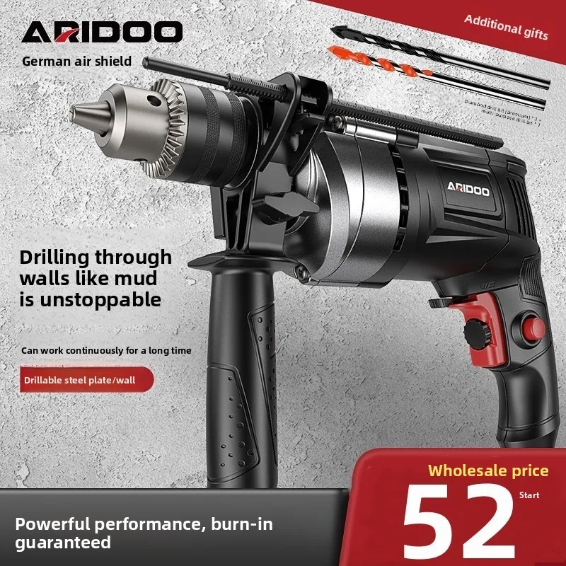AC 110V/220V  Plug Multifunction Electric Drill Powerful Impact Drill Electric Hammer Infinitely Variable Speed Power Tools