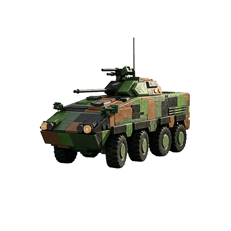 CM‑32 Wheeled Armored Vehicle Model MOC Building Bricks War Equipment Style Modular Technology Gifts Holiday Assemble Toys Suit