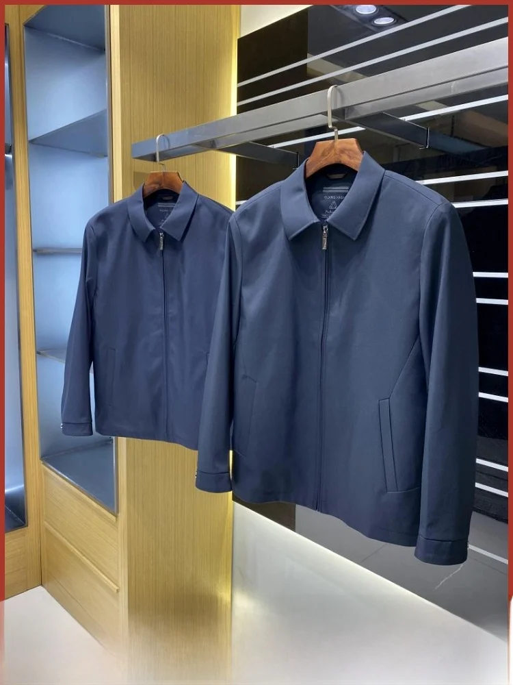 

Busin Casual Men's Jaet New Spring Flip Collar 3D Tailoring Stand Fit Faion Urban Sle Long Sve Regular Length