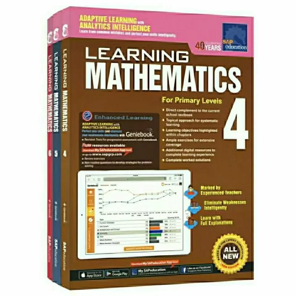 

6 Books/Set SAP Learning Mathematics Book Grade 1-6 Children Learn Math Books Singapore Primary School Mathematics Textbook