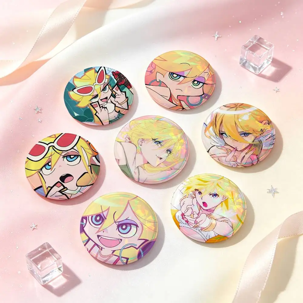 Panty Anarchy Anime Figure Badges 25 32 44 58 75 Mm Round Cosplay Pin Bag Decor Fans Collect Friends Gifts Brooch Souvenir