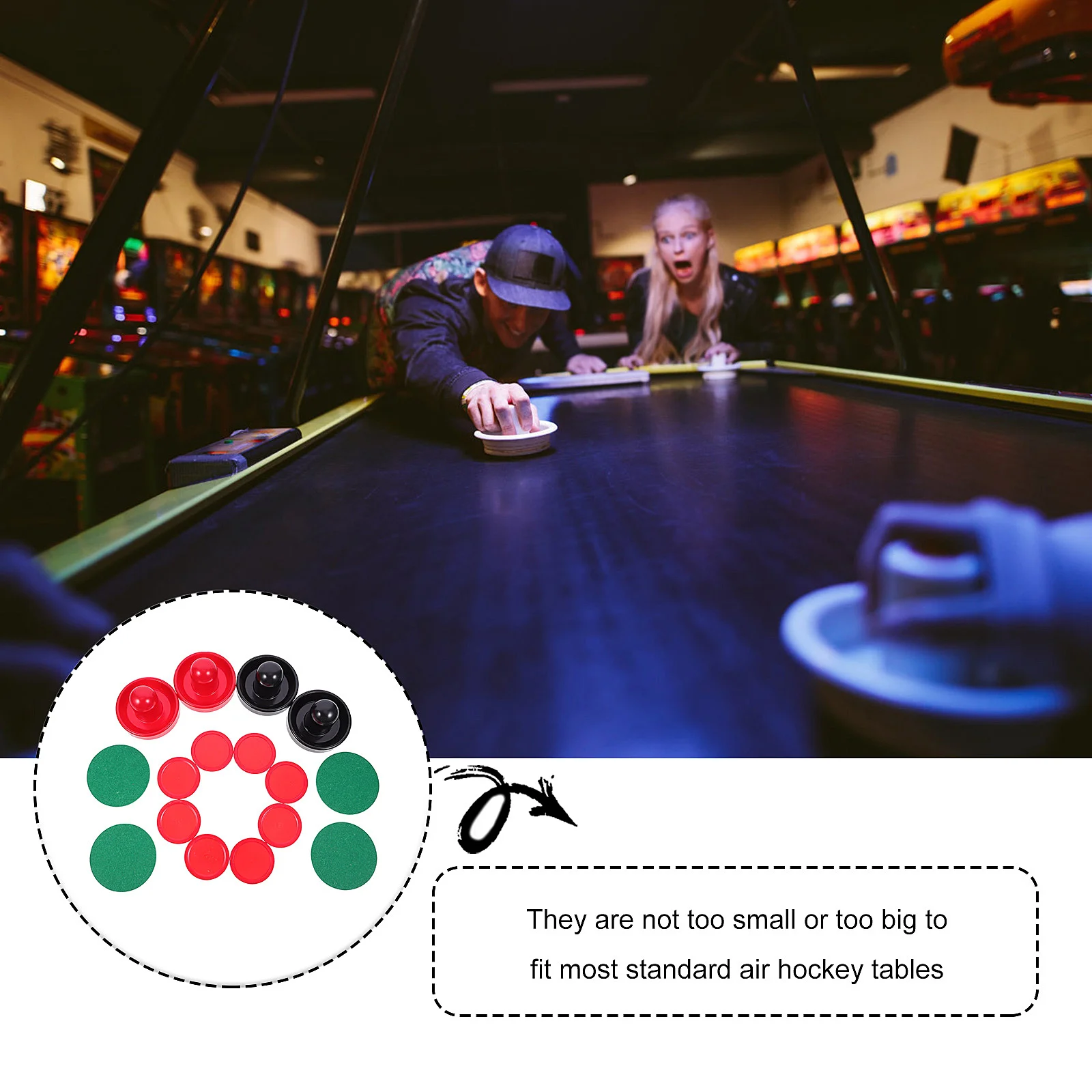 

1Set Air Hockey Paddles Pucks Plastic Material Comfortable Hold Quick Slide Tabletop Protection Gaming Experience Accessories