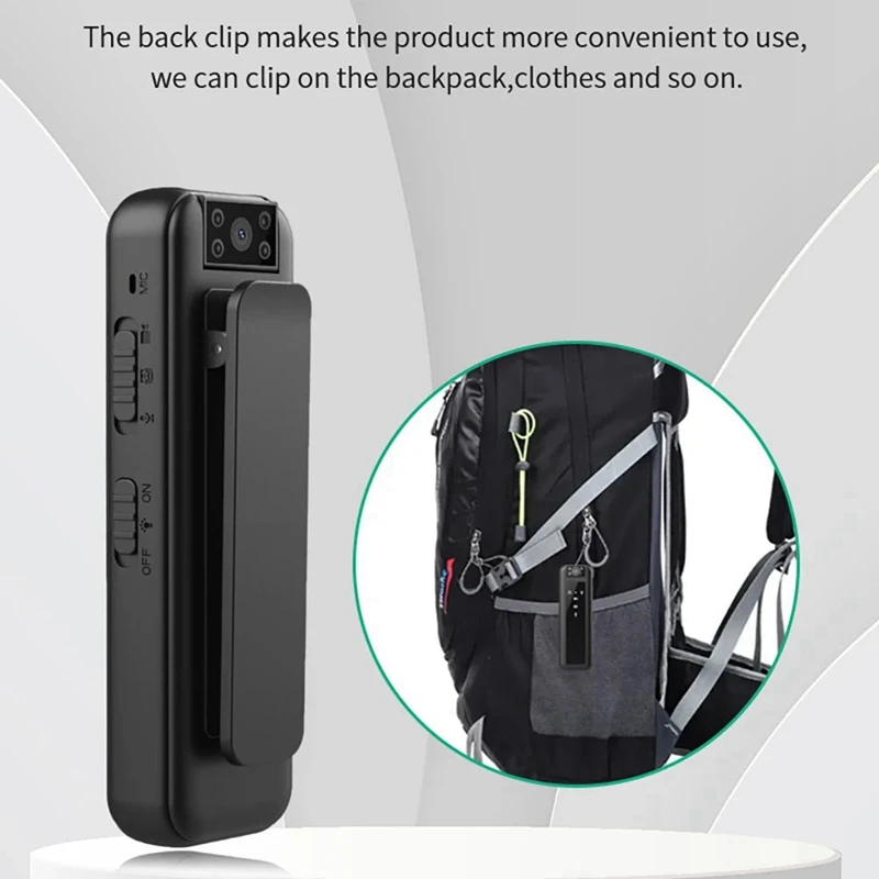 مسجل إنفاذ القانون الصغير HD1080P كاميرا رياضية خارجية صغيرة تعمل بالأشعة تحت الحمراء للرؤية الليلية كاميرا فيديو مصغرة