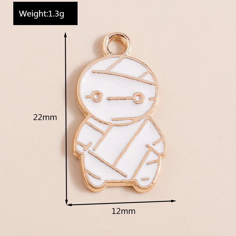 20 Stück süße Emaille Halloween Geist Kürbis Fledermaus Charms für Schmuckherstellung Ohrringe Anhänger Halsketten Armband DIY Bastelbedarf – Detail 33