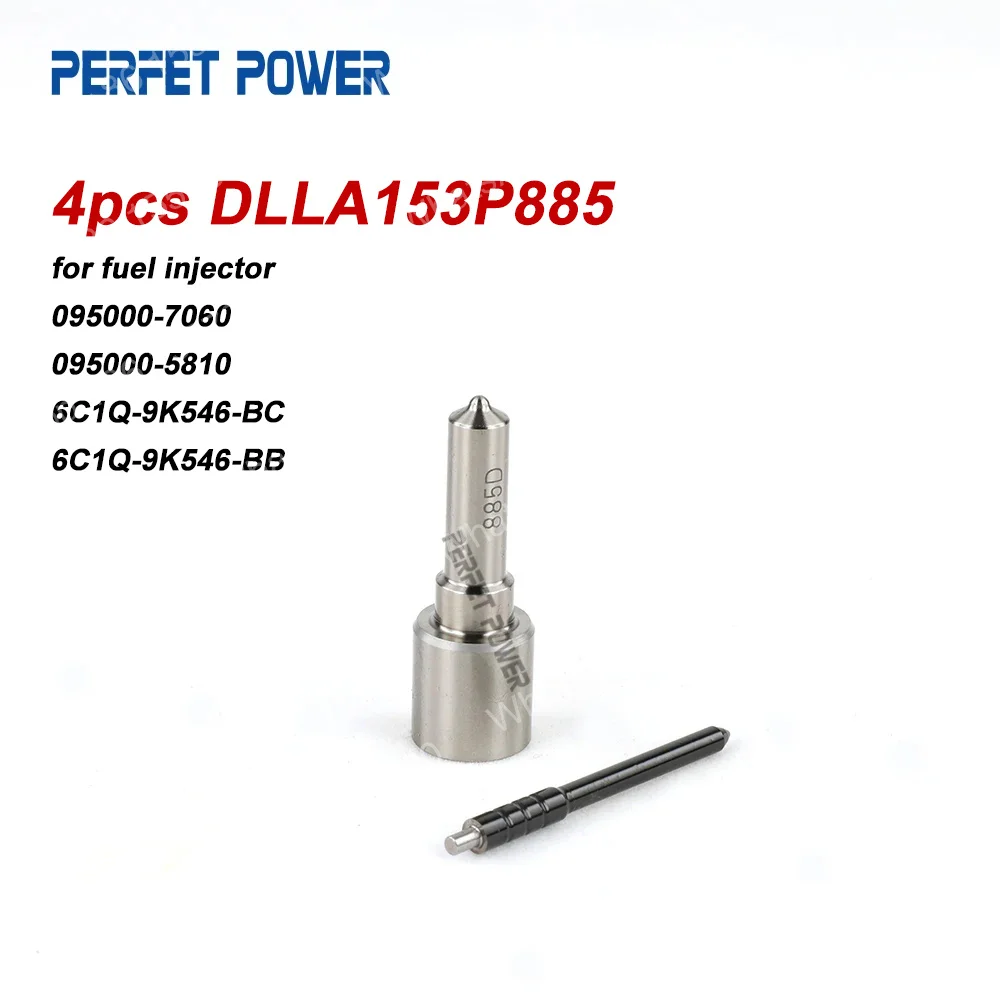 4pcs LIWEI DLLA153P885 Fuel Injector Nozzle for 095000-7060 095000-5810 6C1Q-9K546-BC 6C1Q-9K546-BB Common Rail Fuel Injector