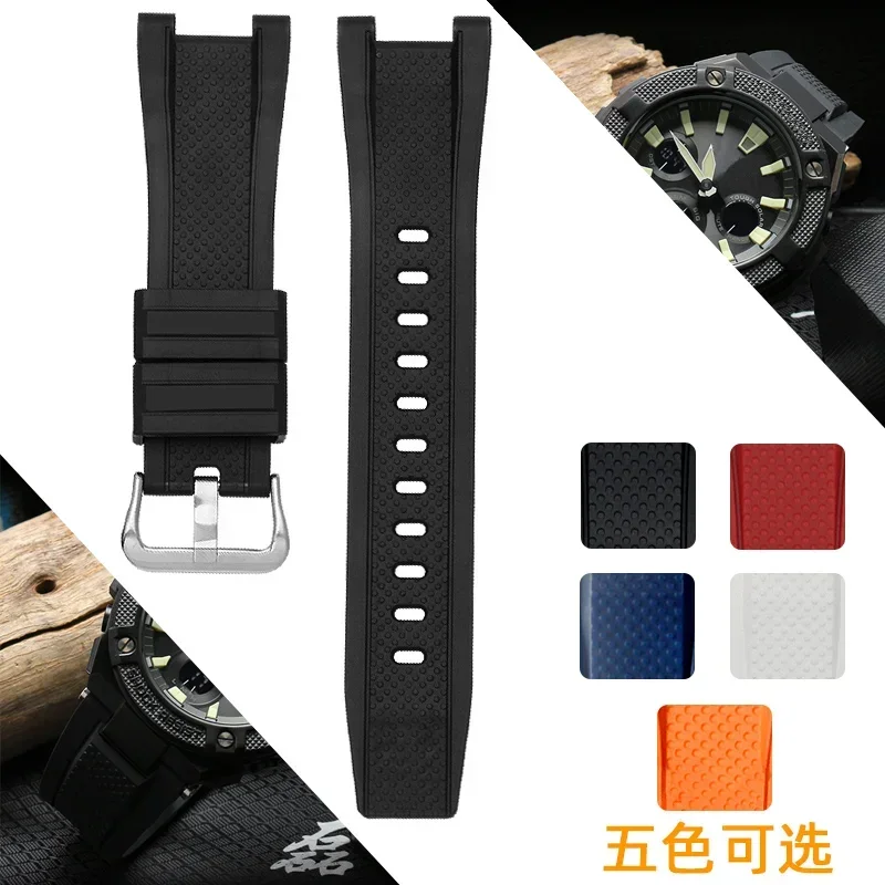 Silicone Watch Strap for Casio GST-W110/S130/B100/100g/S110 Waterproof Sweat-Proof Soft Comfortable Rubber Watchband 26mm