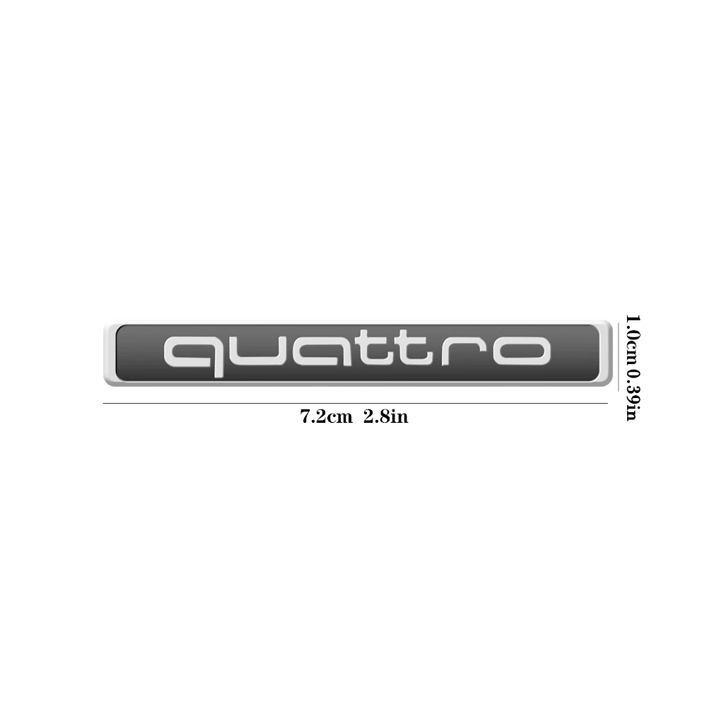 1 Stück 3D ABS Auto QUATTRO Emblem Karosserie Heck Kofferraum Fenster Aufkleber Abzeichen Dekoration Aufkleber Auto-Modifikation Zubehör für Audi Logo