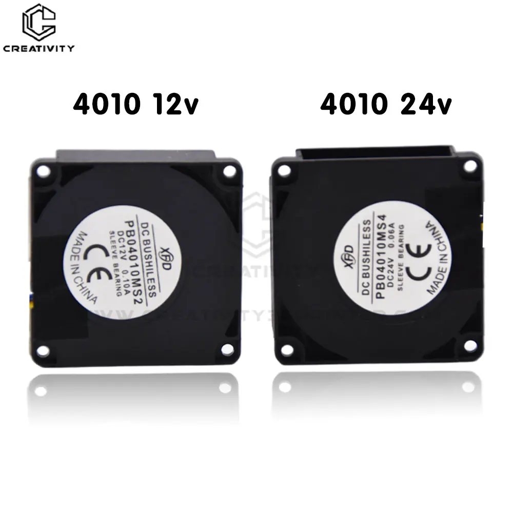 Creativity 4010 5015 Fan 24V 12V Blower Turbo Super Silent Cooling Plastic Parts 2 Pin For Ender 3 3D Printer Extruder fans