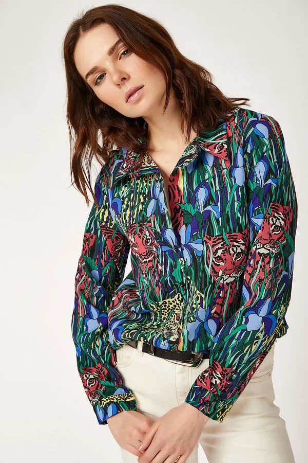

CREPE SHIRT 2021 Spring autumn women's shirt blouse street shirt new simple office lady long sleeve blouse