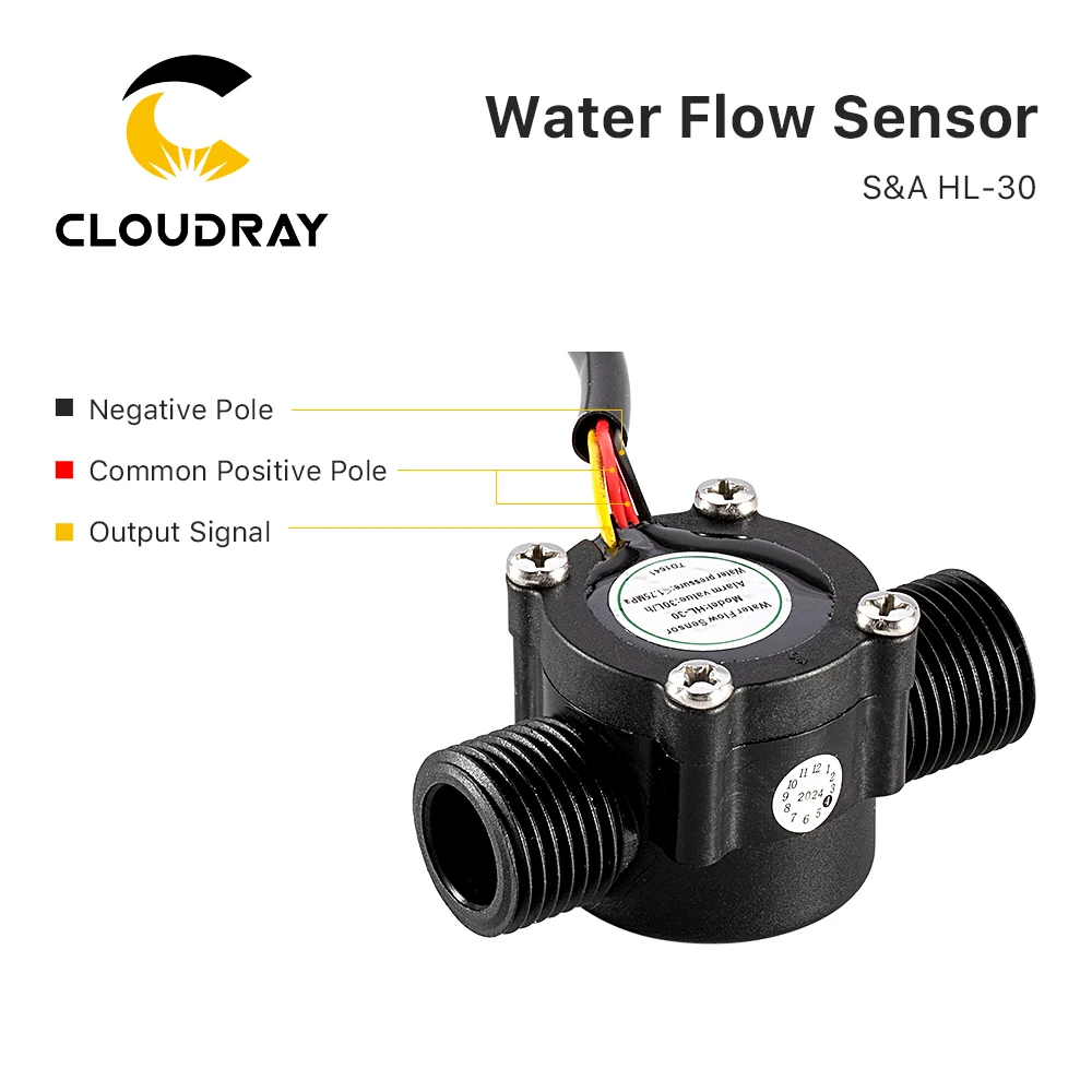 Cloudray Water Flow Switch Sensor HL-30 for S&A Chiller for CO2 Laser Engraving Cutting Machine