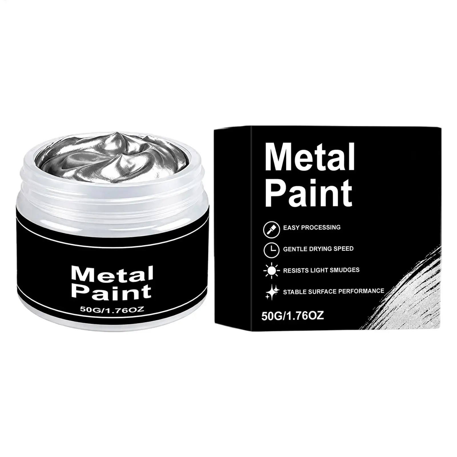 Wood Paint Silver Long-Lasting Anti-Cracking Quick-Dry Painting 50g Arts & Crafts Metal Fabric Paints for Canvas Clay Ceramic