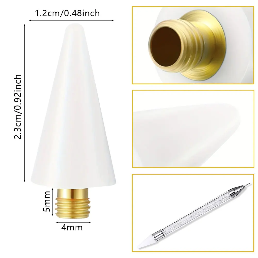 1Pcs Double Head Nail Art Dotting Pen Picking Up Rhinestones Gems Wax Pencil Crystal Handle UV Gel Brush Manicure Painting Tool image 6