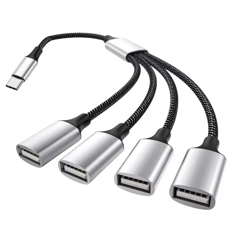 4-Port USB Hub Type C Extender Splitter Adapter OTG Docking Station USB Converter For MacBook Computer Laptop Phone Accessories