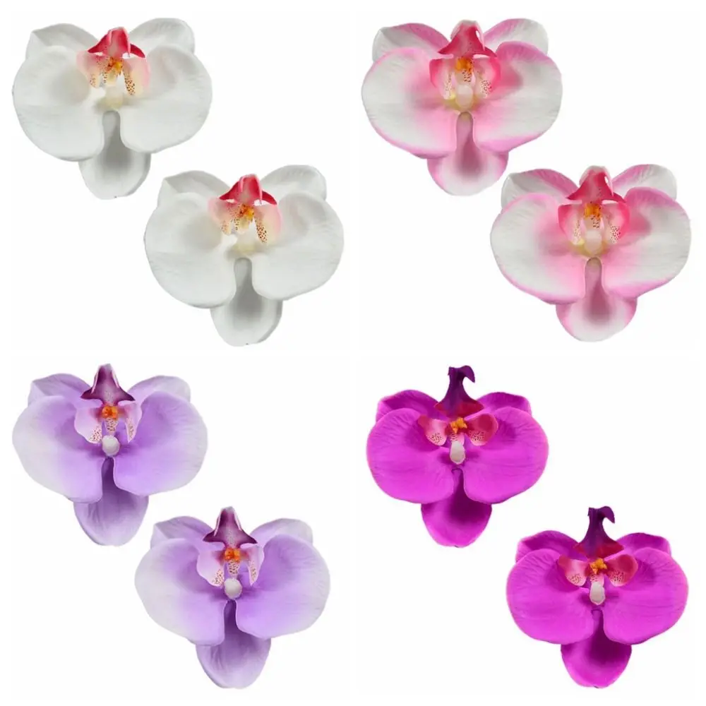 2pcs Korean Style Butterfly Orchid Artificial Flower Scrapbooking Handmade Artificial Butterfly Orchid 8.5cm DIY