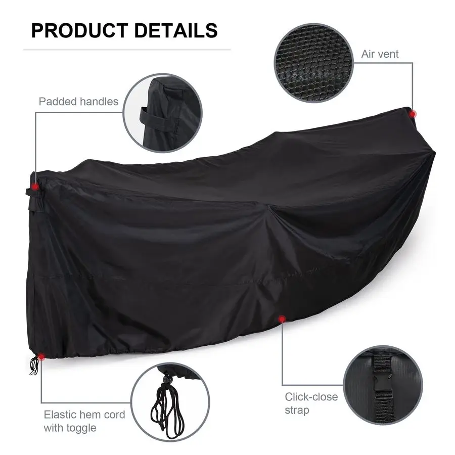 

Утолщенный чехол для 12-футовой стойки для гамака, водонепроницаемый чехол 210D с ручками и вентиляционными отверстиями, черный