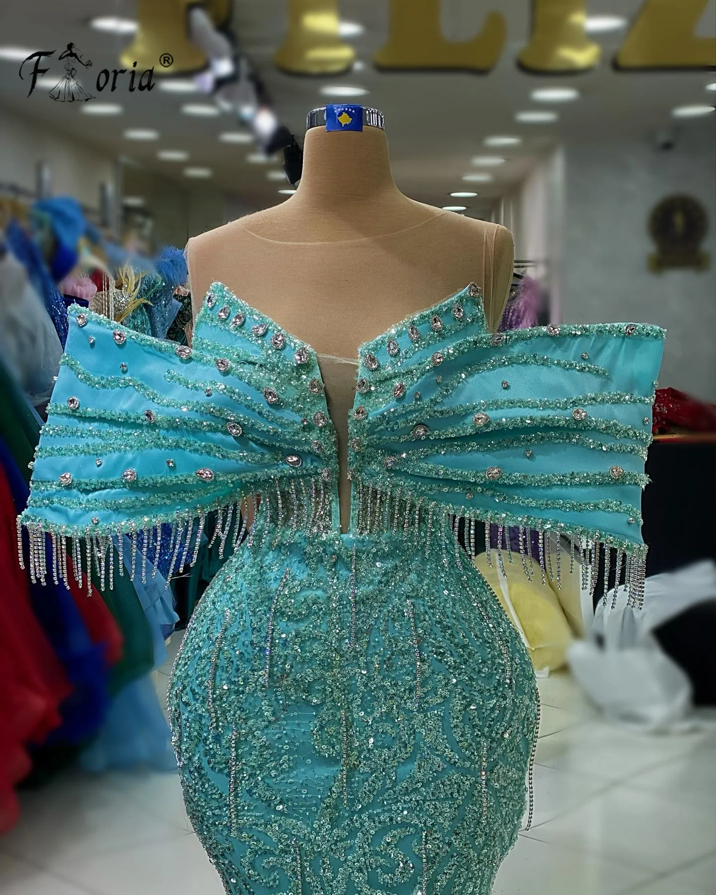 Elegante vestido De noche De sirena con borlas De cristal, traje verde menta con lazo De cuentas para fiesta De celebridades, boda, graduación, 2023