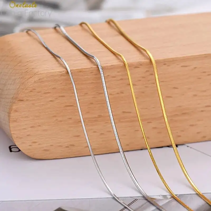 

0.8MM 1MM Thin 925 Sterling Silver Snake Chain For Women Trendy Simple Herringbone Necklace Gift For Her 40CM 45CM In 2 Colors