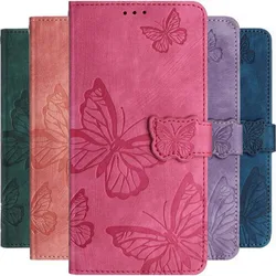 Wallet Case For Samsung Galaxy S23 S22 A13 A14 A32 A33 A34 A51 A52 A52S A53 A54 5G Cute Butterfly Card Protect Phone Cover D01E