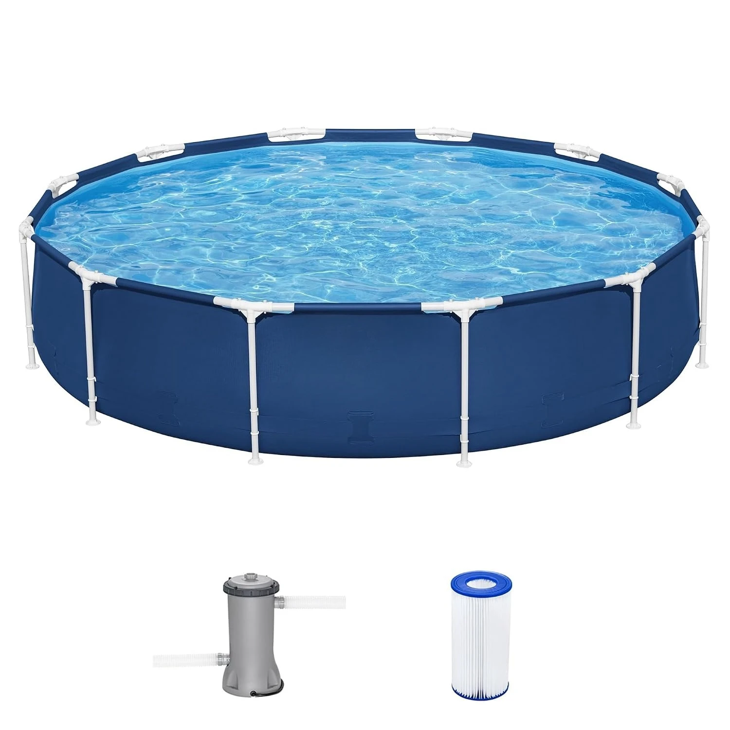 12 feet x 30 inches Round Above Ground 1,710 Gallon Pool Set with DuraPlus Liner, 530 Gallon Pool Filter, Customized