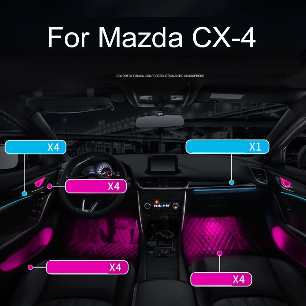For Mazda LED ambient light enhancement for Mazda CX-4 CX-5 2016-2021 64-color interior ambient light Original car control