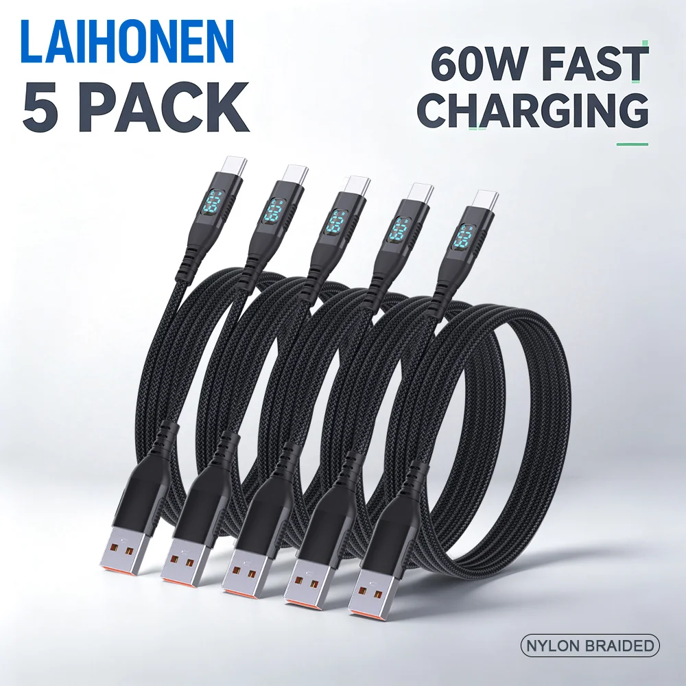 laihonen-pacote-com-5-cabos-de-carregamento-rapido-usb-a-para-tipo-c-de-60w-com-display-digital-led-e-cabo-de-sincronizacao-de-dados-trancado-em-nylon-para-iphone-14-15-16