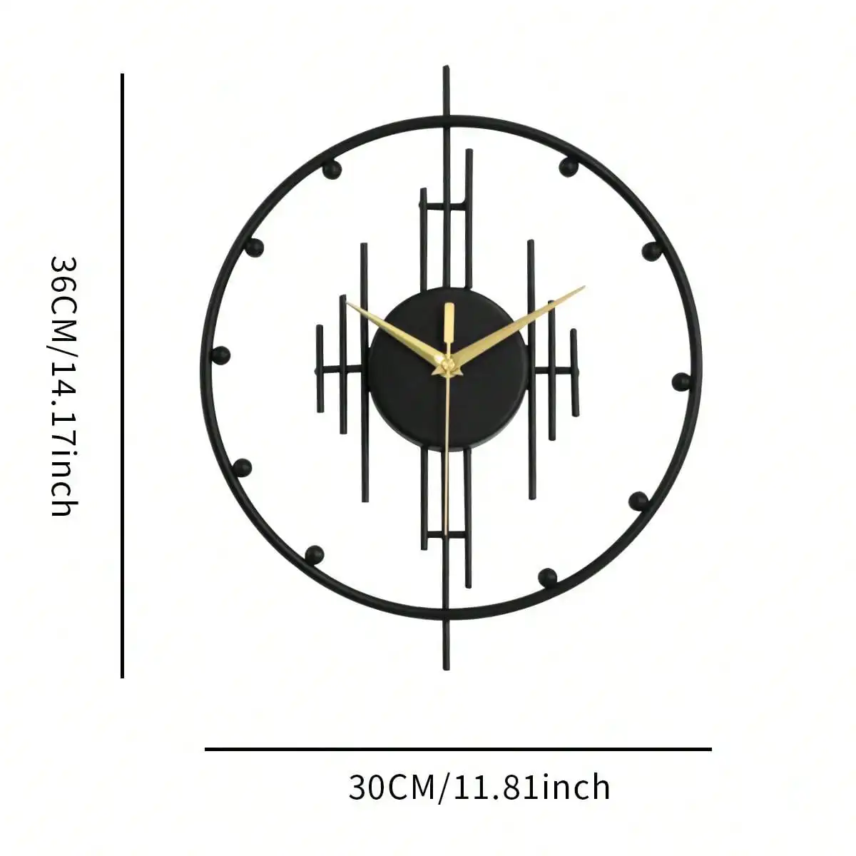1pc Modern Minimalist Metal Creative Home Decor Wall Clock, Battery Powered Clock For Living Dining Room And Office Wall Decor