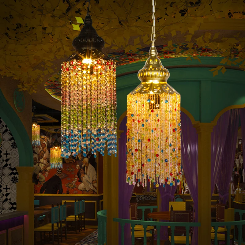

South East Asia Color Crystal Small Chandelier Bohemian Exotic Bar Light Dining Table DIY Personality Art Decorative Light
