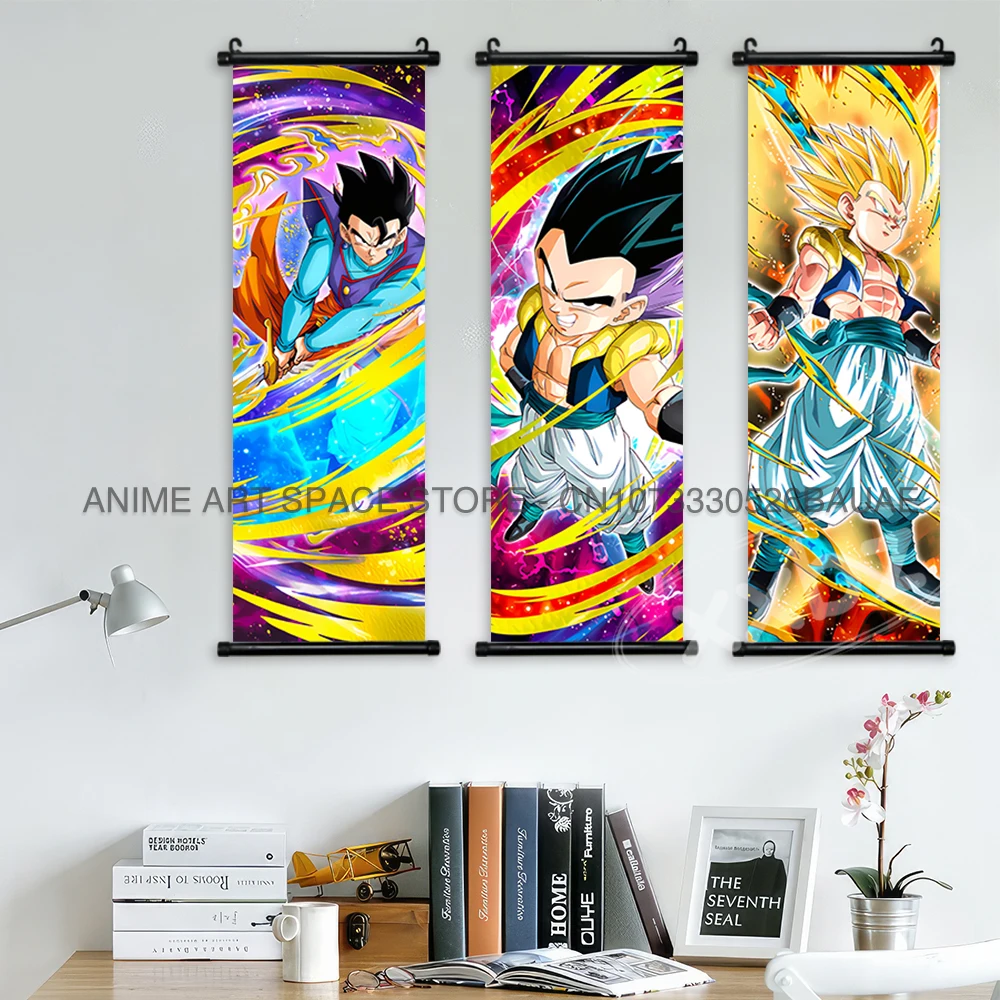 Dragon Ball Hanging Painting Scrolls Pictures Wall Art Gohan Canvas Home Decor Goku Anime Posters Saiyan Vegeta Wallpaper Gift