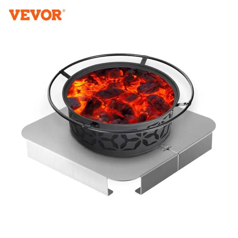 VEVOR Multi-Size Fire Pit Heat Shield Deck Defender High Temp Al/Carbon Steel Deflector Saft for Grass Lawn Guarding Outdoors