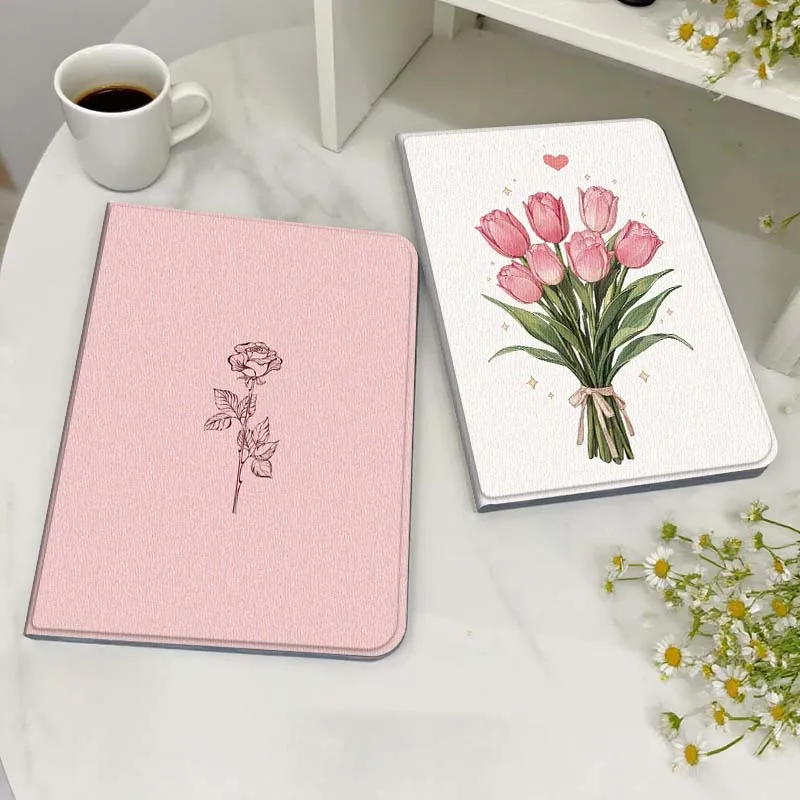 

Pink Tulip Bouquet Heart Gift Tablet Case For Samsung Galaxy Tab S7 S8 S9 S10 FE Lite