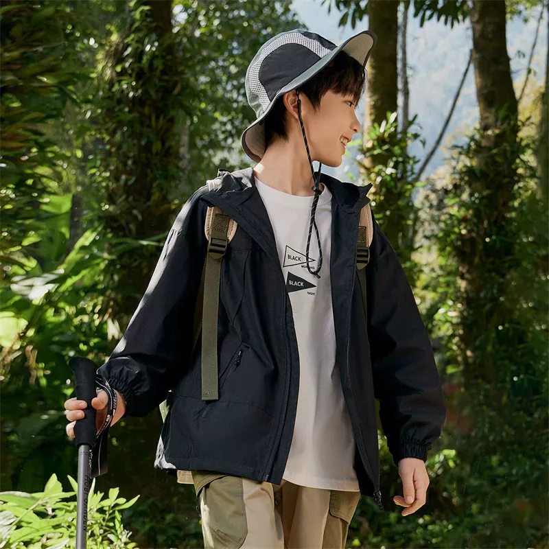 

Куртка для мальчиков, детское осеннее пальто, непромокаемая верхняя одежда с капюшоном для девочек, новые детские уличные топы, свободная повседневная одежда для подростков