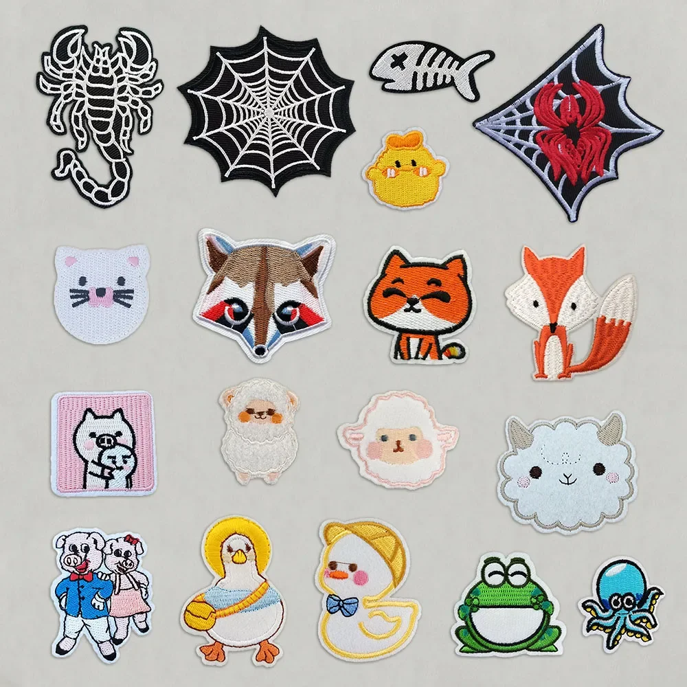 Wholesale sales of Cute cartoon small animal hot melt adhesive ironing embroidered fabric patch sewing decorative clothing patch