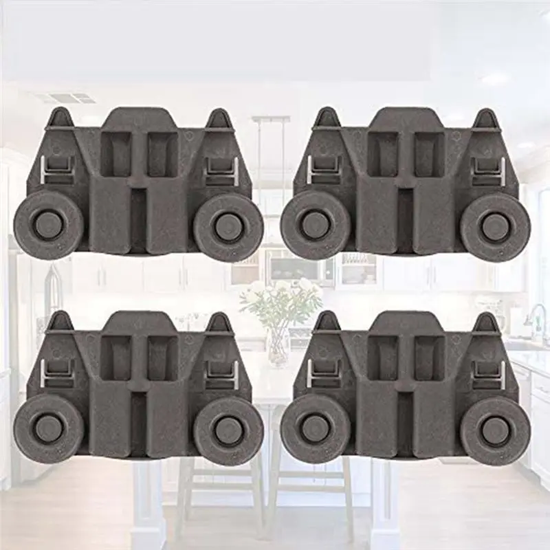 RANA Dishwasher Wheels 4 Packs W10195417 Dishwasher Wheel with STEEL Screws for for Wheels